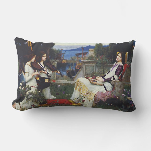 Saint Cecilia in the Garden Lumbar Pillow (Front)