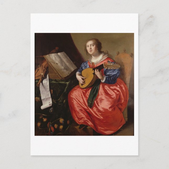 Saint Cecilia (oil on canvas) Postcard (Front)