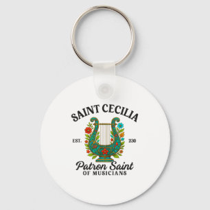 Saint Cecilia Patron Saint Of Musicians Catholic M Keychain