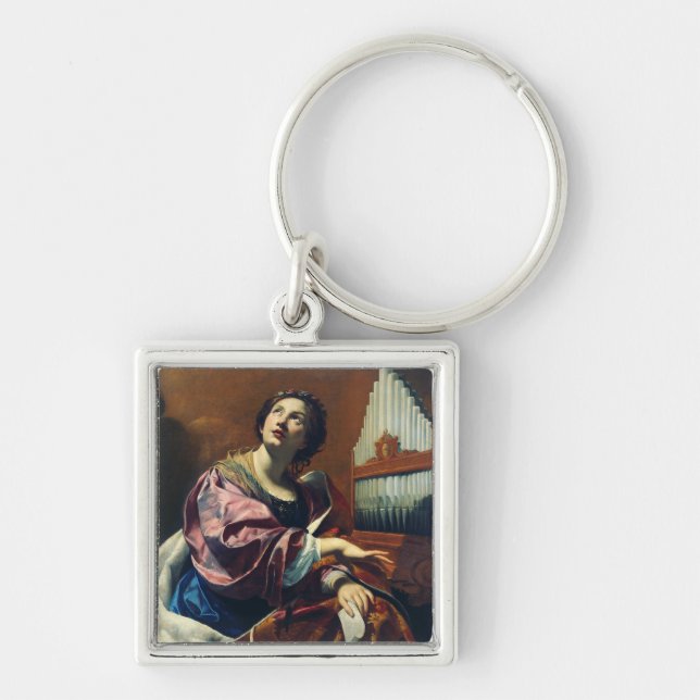 Saint Cecilia Premium "Heavenly Concert" Art Print Keychain (Front)