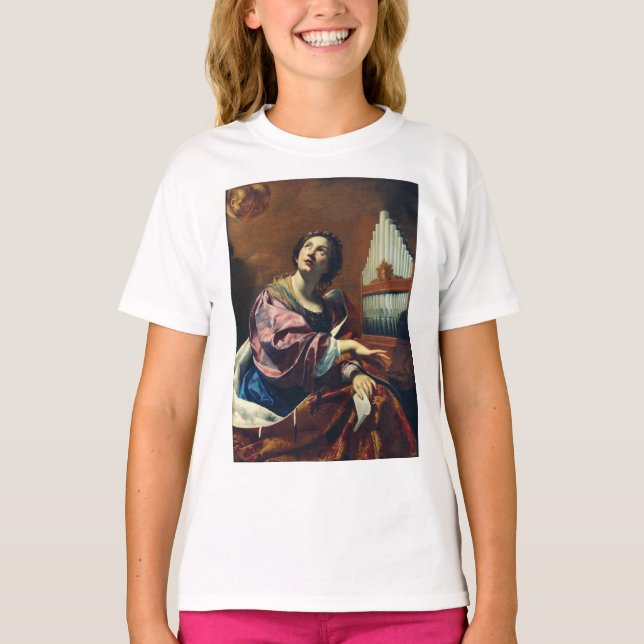Saint Cecilia Premium "Heavenly Concert" Art Print T-Shirt (Front)