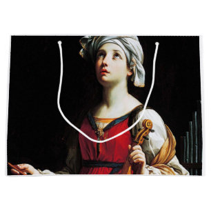 Saint Cecilia (St. Cecilia), Guido Reni Large Gift Bag