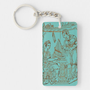 Saint Cecilia with Saint Catherine of Alexandria Keychain