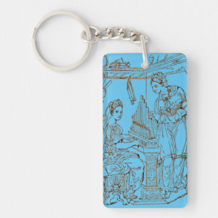 Saint Cecilia with Saint Catherine of Alexandria Keychain