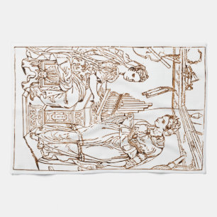 Saint Cecilia with Saint Catherine of Alexandria Kitchen Towel
