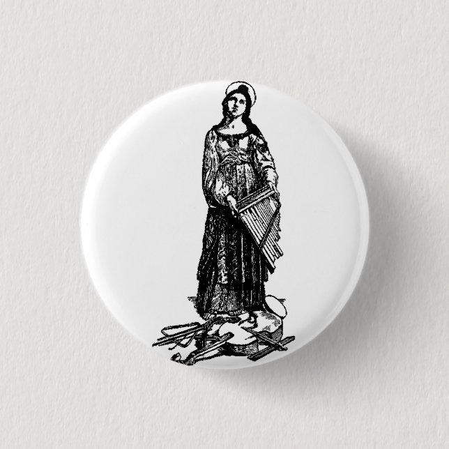 Saint Cecilia with violin by Raphael 1 Inch Round Button (Front)