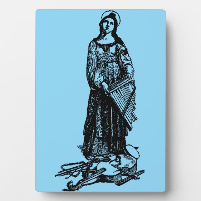 Saint Cecilia with violin by Raphael Plaque (Front)