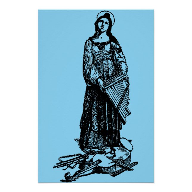 Saint Cecilia with violin by Raphael Poster (Front)