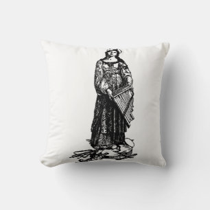 Saint Cecilia with violin by Raphael Throw Pillow