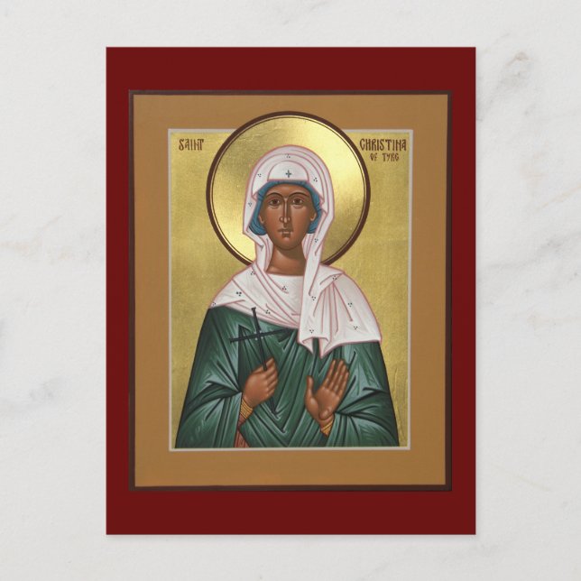 Saint Christina of Tyre Icon Prayer Card (Front)