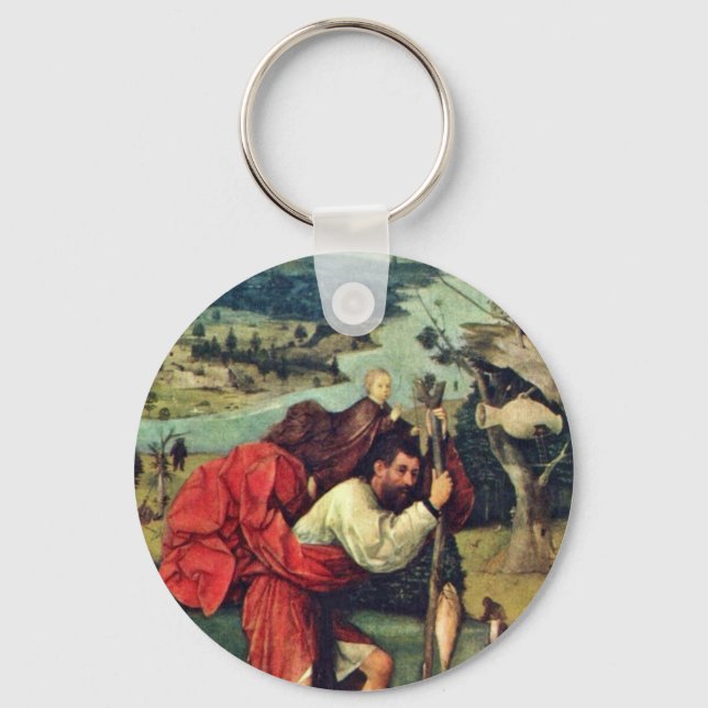 Saint Christopher. By Hieronymus Bosch (Best Quali Keychain (Front)