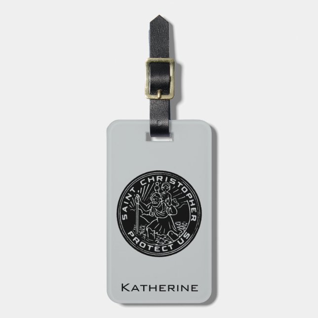 Saint Christopher Medal Luggage Tag (Front Vertical)