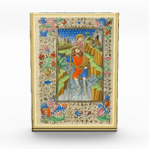 Saint Christopher Medieval illumination Photo Block