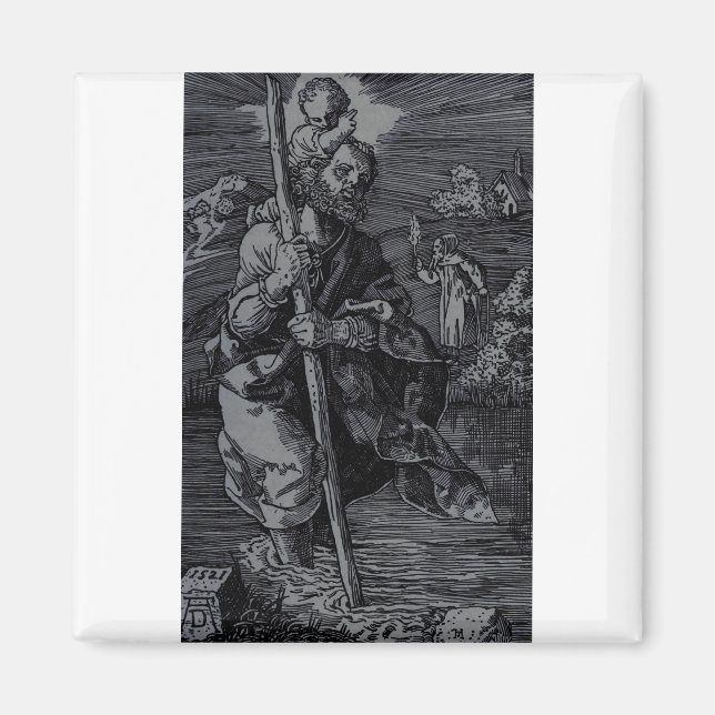 Saint Christopher venerated by Christians  Magnet (Front)
