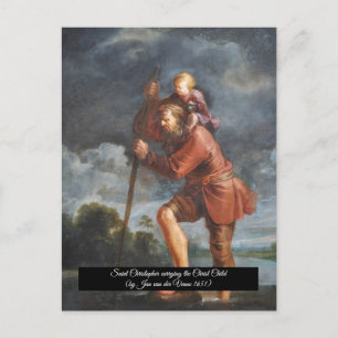 Saint Christopher with infant Christ Postcard