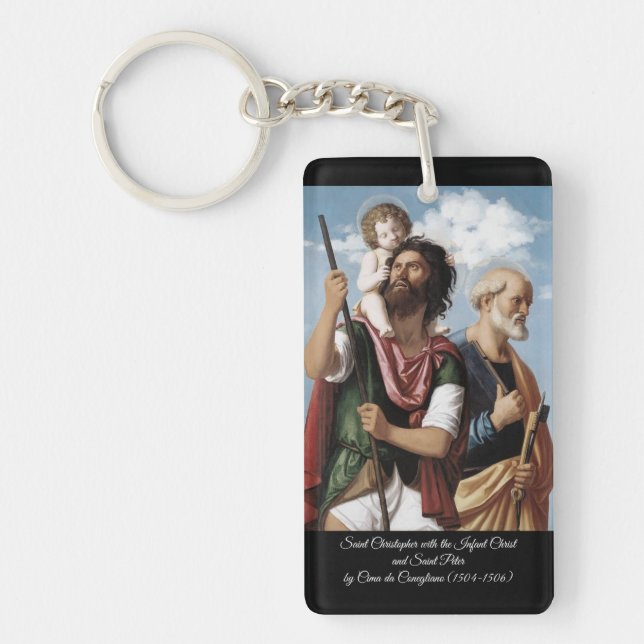 Saint Christopher with the Infant Christ Keychain (Front)
