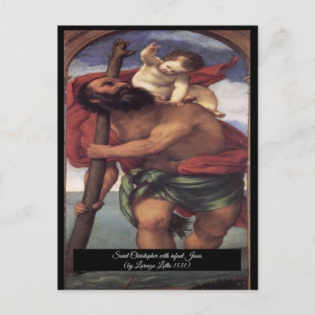 Saint Christopher with the Infant Christ Postcard (Front)