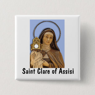 Saint Clare Assisi 2 Inch Square Button