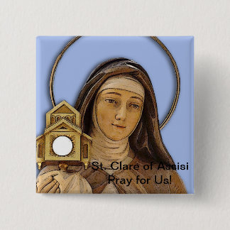 Saint Clare Assisi 2 Inch Square Button
