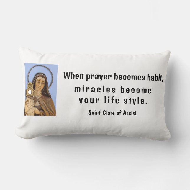 Saint Clare of Assisi  Lumbar Pillow (Front)