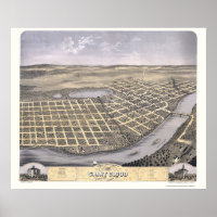 Saint Cloud, MN Panoramic Map - 1869