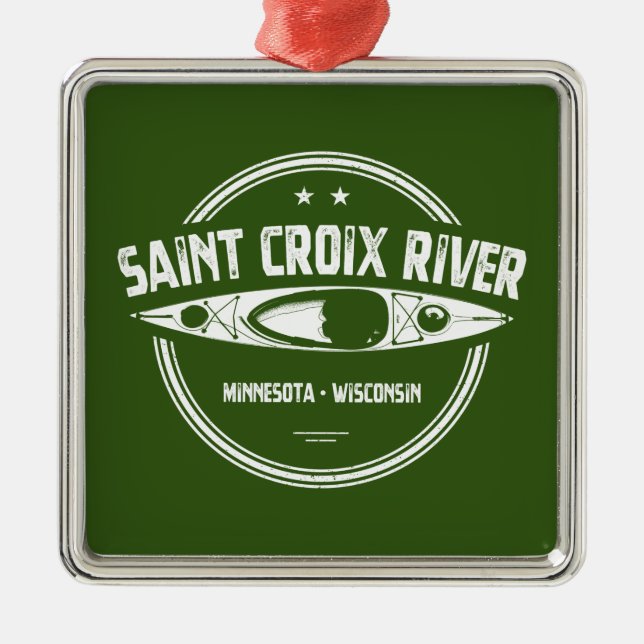 Saint Croix River Minnesota Wisconsin Kayaking Metal Ornament (Front)