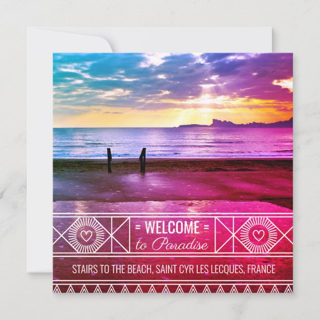 Saint Cyr les Lecques Beach Sunset - Nice Seascape Holiday Card (Front)