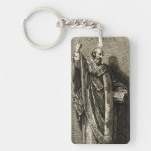 Saint Cyril of Jerusalem Confessor Keychain