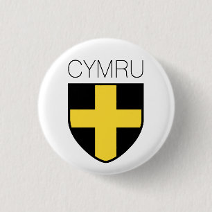 Saint David Badge (Wales/ Cymru) 1 Inch Round Button