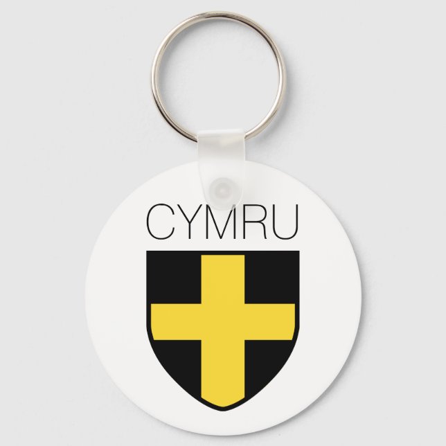 Saint David Badge (Wales/ Cymru) Keychain (Front)