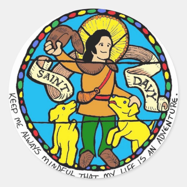 Saint Davy Round Sticker (Front)