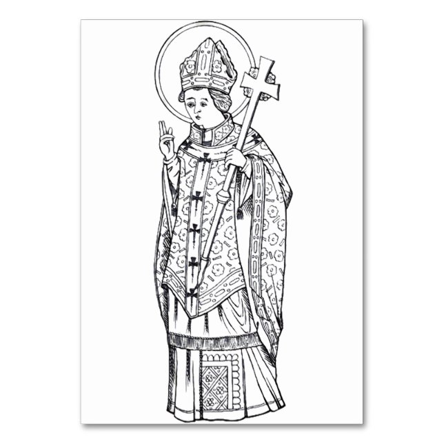 Saint Deiniol Abbot and Bishop Table Number (Front)