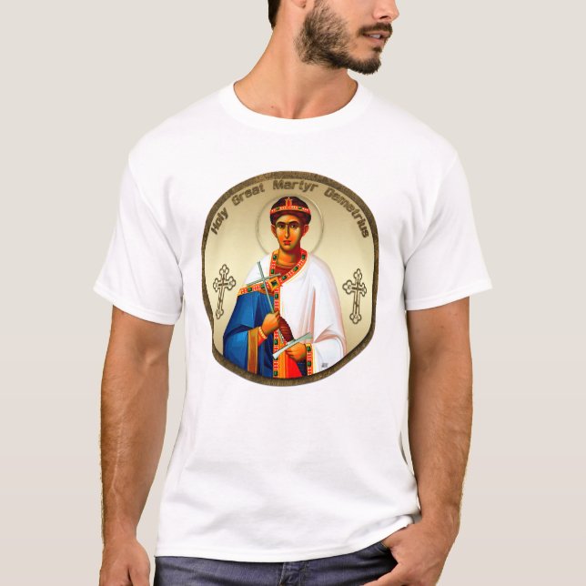 Saint Demetrius icon, eng T-Shirt (Front)
