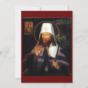 Saint Dimitri de Rostov icône carte de prière