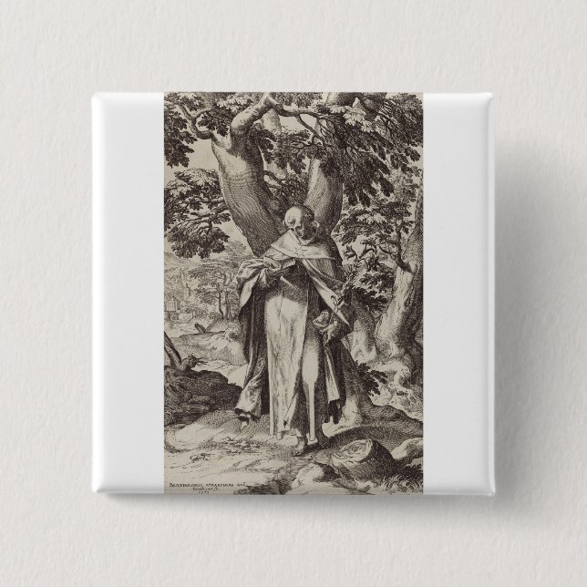Saint Dominic Castilian Catholic priest 2 Inch Square Button (Front)