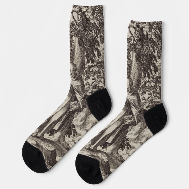 Saint Dominic Castilian Catholic priest Socks (Left)