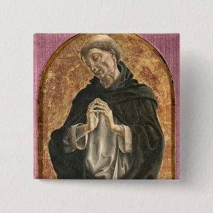 Saint Dominic (tempera on panel) 2 Inch Square Button