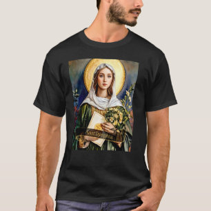 Saint Dymphna Catholic Christian Design Women Men T-Shirt