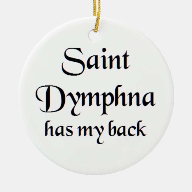 saint dymphna ceramic ornament (Front)