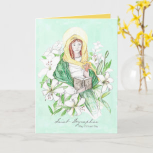 Saint Dymphna Feast Day May 15 Religious Lily Card
