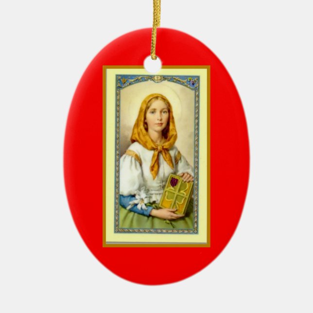 Saint Dymphna-Patron of mental illness Ceramic Ornament (Front)