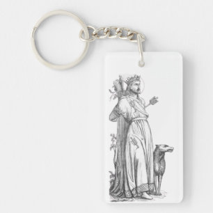 Saint Edmund the Martyr King of the East Angles Keychain