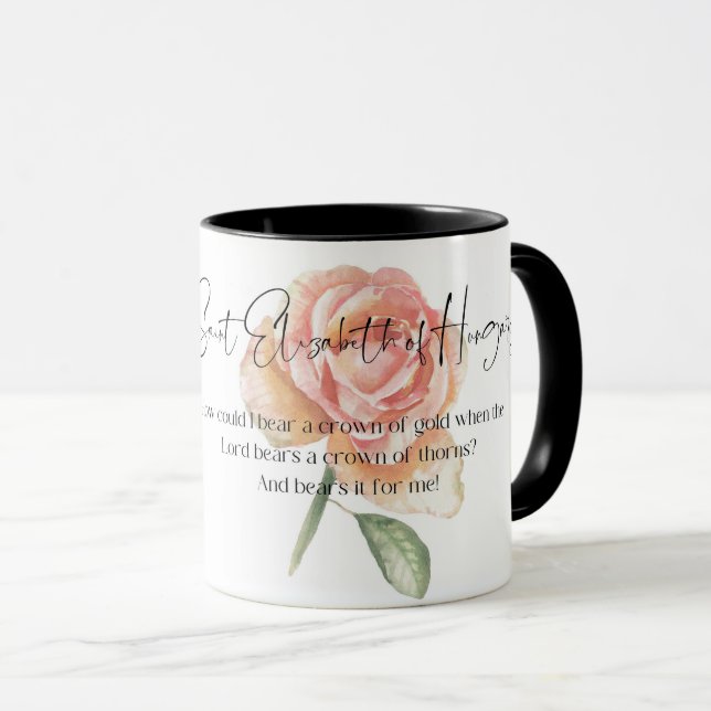 Saint Elizabeth of Hungary, Catholic Saint Mug  (Front Right)
