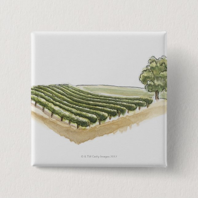 Saint-Emilion, France 2 Inch Square Button (Front)