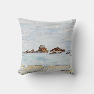 Saint-Enogat, Dinard Brittany, France Throw Pillow