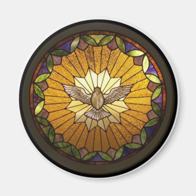 Saint-Esprit Aimant en verre tendu (Devant)