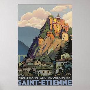 Saint-Étienne France Vintage Travel Poster Print