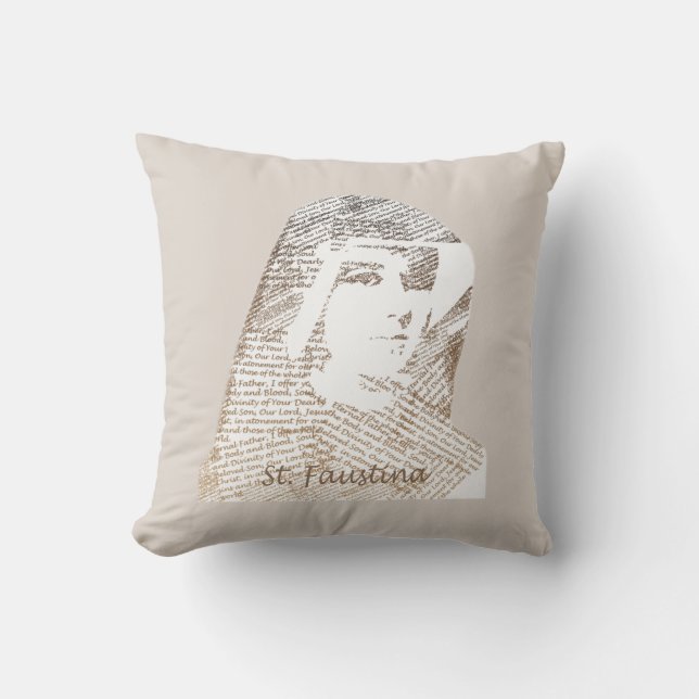 Saint Faustina Kowalska  Throw Pillow (Front)
