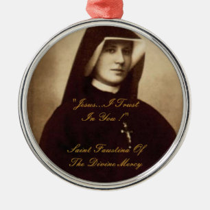 SAINT FAUSTINA OF THE DIVINE MERCY METAL ORNAMENT