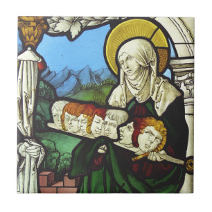 Saint Felicitas and the heads of her seven sons Tile